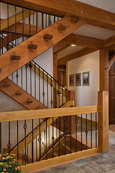 Blue River timber frame stairs