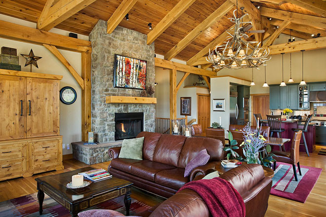 Castle Rock Timber Frame Living Room