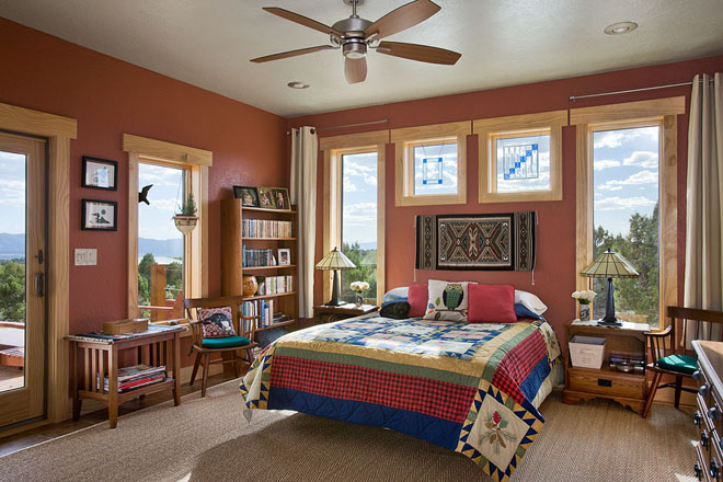 Lost Canyon timber frame master bedroom