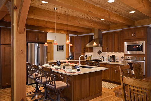 Blue River timber frame kitchen